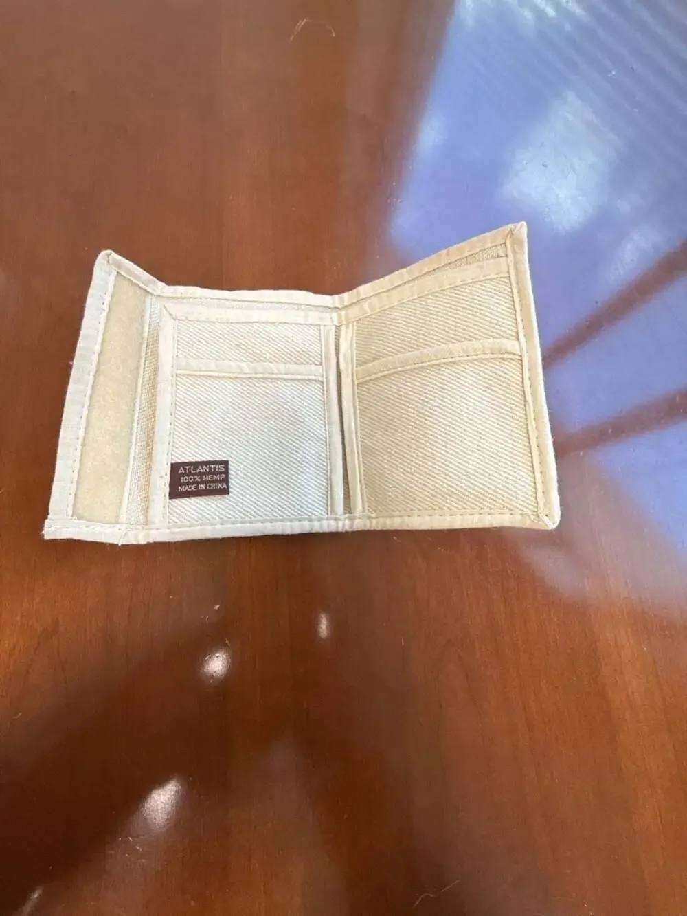 Atlantis 100% Hemp Tri-Fold Velcro Wallet